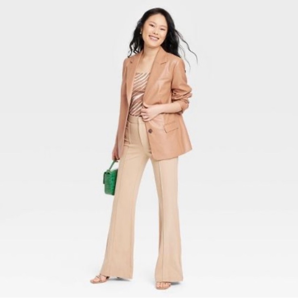 A new day faux leather relaxed fit blazer